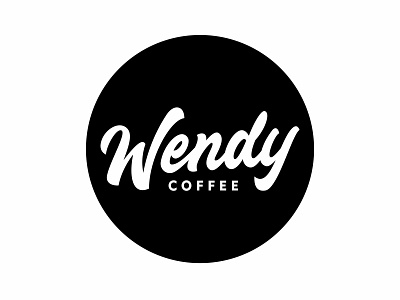 Wendy Coffee branding cafe cafe logo cafe menu coffee coffee logo coffee shop coffee shop logo creative design hand drawn hand lettering lettering lettering logo logo logotype minimal type typography vector