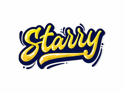 Starry Lettering Logo branding cafe cafe logo cafe menu coffee coffee logo coffee shop coffee shop logo creative design hand drawn hand lettering illustration lettering lettering logo logo logotype type typography ui