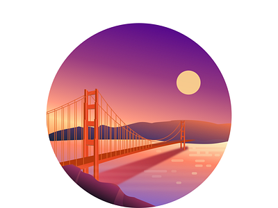 Illustrations-Golden Gate Bridge illustration