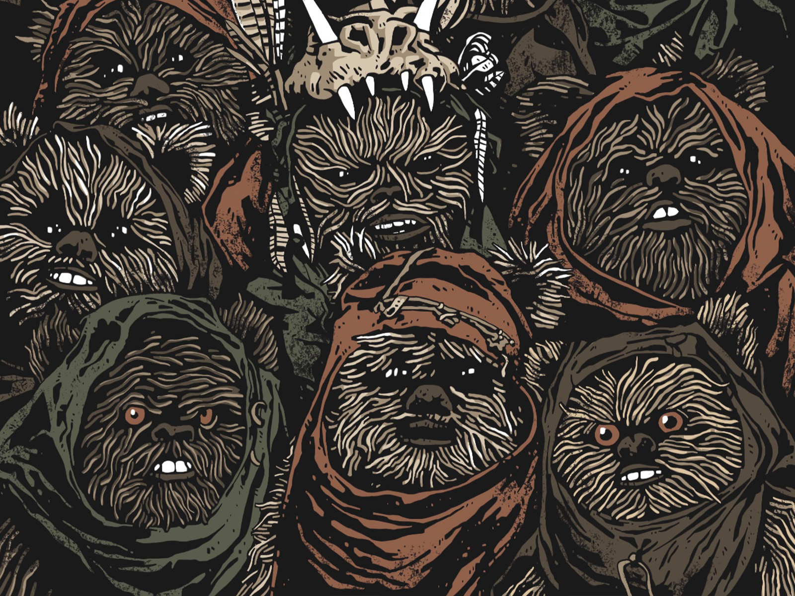 A bunch of ewoks by Adam Johnson on Dribbble