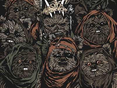 A bunch of ewoks ewoks illustration star wars