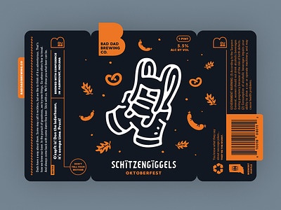 Schitzengiggels Oktoberfest Label beer branding can german label lederhosen oktoberfest polka pretzel sausage