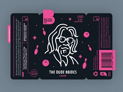 The Dude Abides beer branding can dude label lebowski