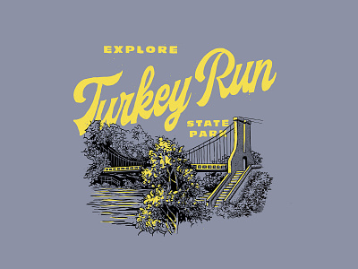Turkey Run State Park Shirt Concept illustration state park