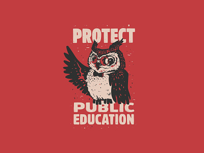 Protect Public Education education illustration owl