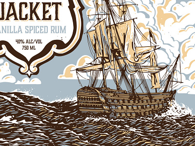 White Jacket Illustration illustration pirates run sailing ship