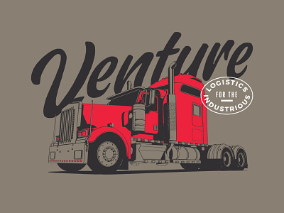 Venture logistics tshirt illustration logistics semitruck truck trucking