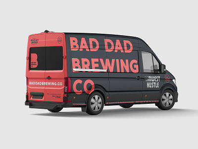 Bad Dad Mobile brewery van vehicle wrap
