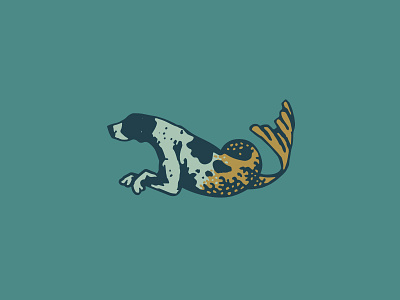 Mer Dog capricorn constellation dog identity logo mermaid nautical