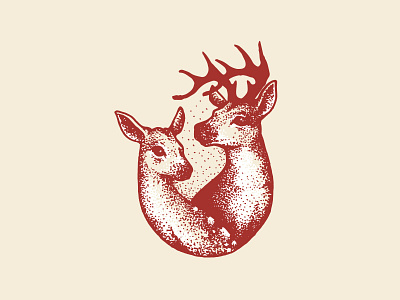 Couple of Deer deer doe love stag wedding