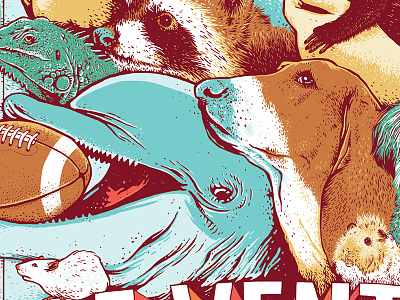 Ace Ventura Poster Detail ace ventura basset hound dog dolphin guinea pig iguana pet detective raccoon rat