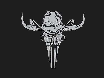 Bull Gun Skull bull bull skull gun six shooter western