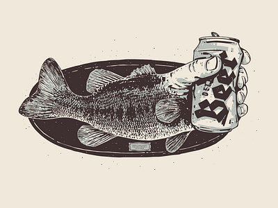 Beerfish 2 bass beer fish fishing taxidermy