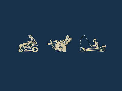 Bad Dad Icons boat dad fishing mower tractor