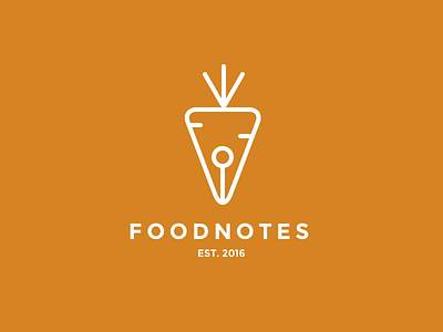 Foodnotes logo proposal 3. carrot fountain logo pen