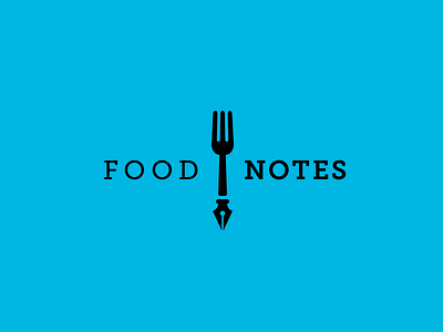 Foodnotes logo proposal 4. fork fountain logo pen