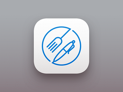 Foodnotes iOS app icon app fork icon ios linedraw pen