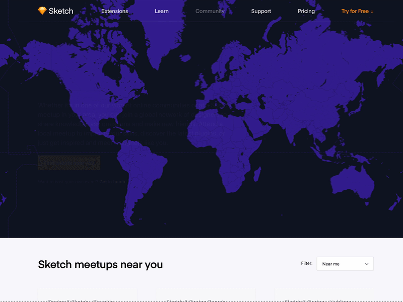 Sketchapp.com Community page app community css google html jekyll map meetup ruby sketch