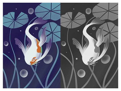 Bubbles goldfish app design illustration 手绘 气泡