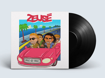 Zeusé - "Vrai de Vrai" Single Cover art direction artwork design illustration illustrator music music album music artwork visual identity
