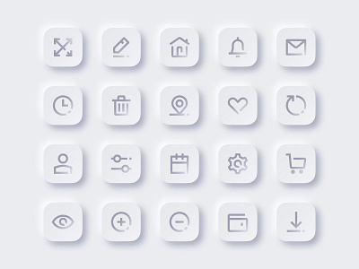 Set of Free Neumorphism Icons