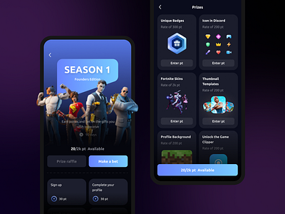 Mobile Design of an App for Gamers app application design fortnite games ios mobile ui ux