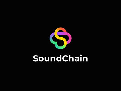 SoundChain Logo branding chain color design gradient graphic design logo music sound typo