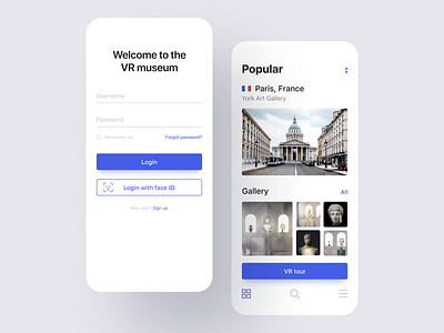 VR museum App app design ios ios application iphone x mobile app museums ui ux vr
