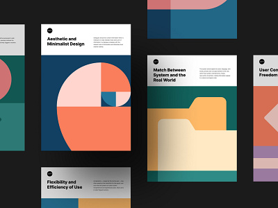 Set of Free Posters for User Interface Design art color free heuristic evaluation inspiration minimalism posters ui principles ux