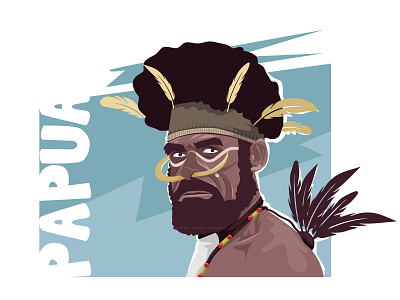 Papua character culture illustration indonesian papua papuans