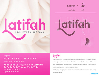 Latifah adobe illustrator andredukun branding branding design design icon indonesia logo logo concept typography