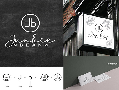 Junkie Bean adobe illustrator andredukun branding branding design design illustration indonesia logo logo concept typography