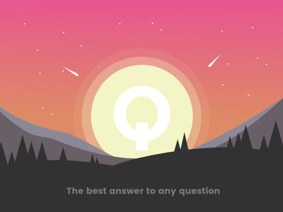 Relax and ask Quiver answers branding design flat illustration knowledge learn logo questions quiver sun rise web website