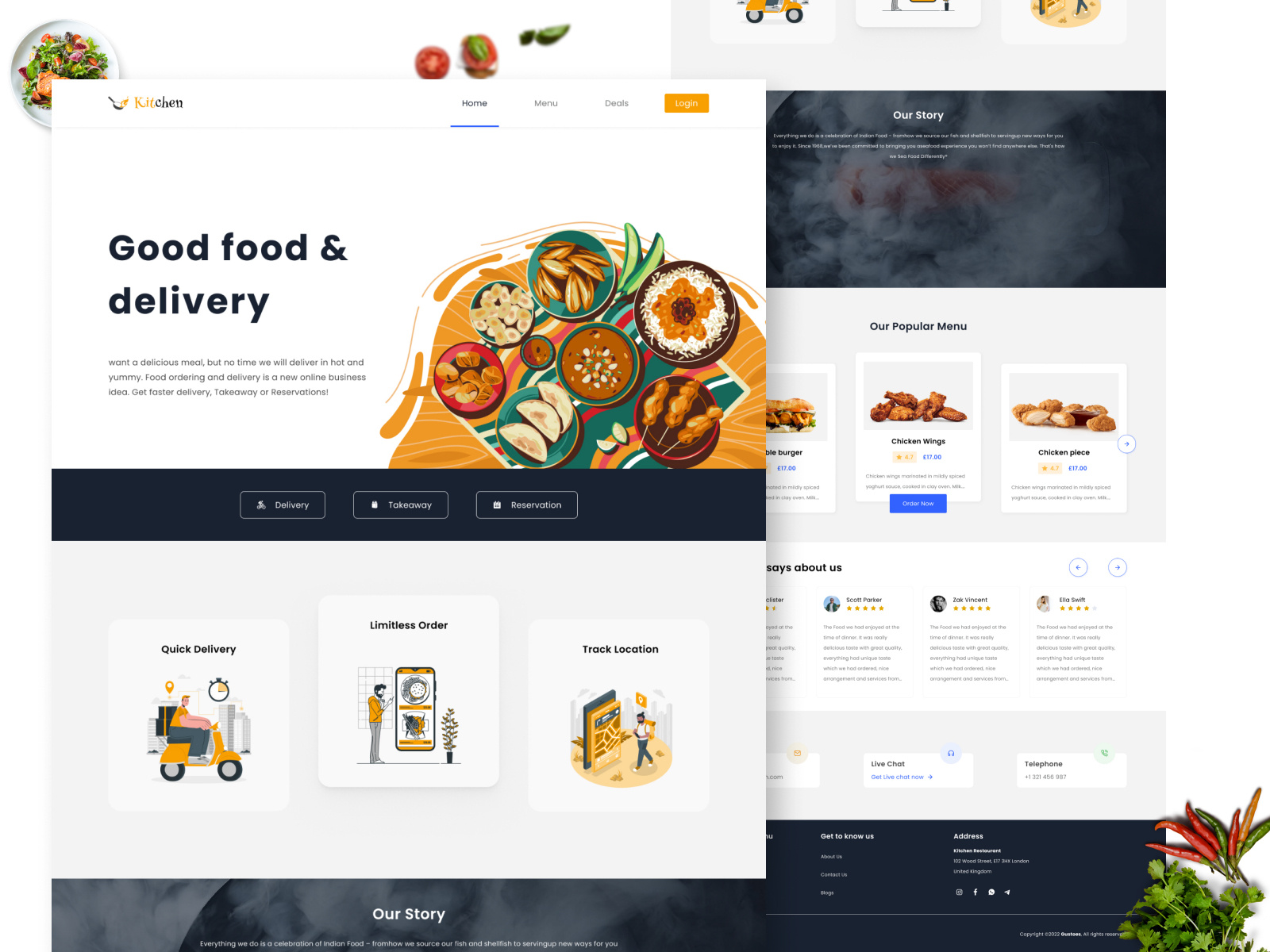 Indian Kitchen Food Delivery Landing Page by Sahin Alom on Dribbble