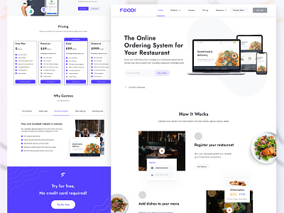 FOODI - Food Delivery Landing Page clean delivery website design food delivery food web design food website landing landing page landing website modern ui ui design uiux user interface ux design web website website design