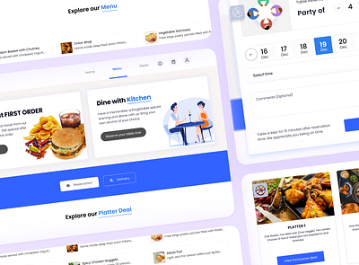 Restaurant Website ( Part 2 ) - Menu & reservaion design food food item kitchen menu restaurant restaurant website design ui ui design uiux ux design web design