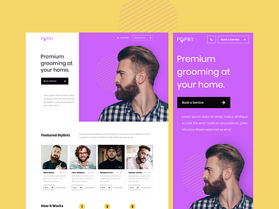 Popby - Landing page - UI/UX barber beauty landing landing design landing page landingpage modern salon ui ux