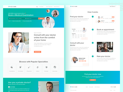 MedichiAMO - Healthcare - UI/UX doctor green healthcare how it works landing page landingpage minimal modern online doctor patient ui ux