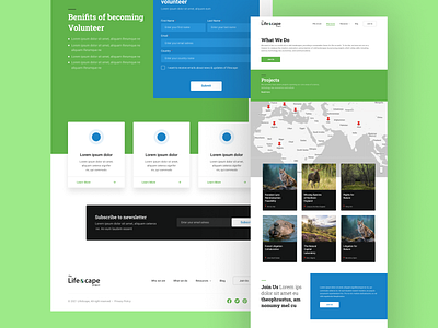 Projects & Contact Pages - NGO contact contact us green landing landing page map minimal modern projects ui ux