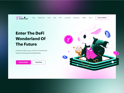 Defi Wonderland Website bitcoin blockchain crypto crypto currency dapp defi ethereum exchange nft rabbit swap trade wonderland