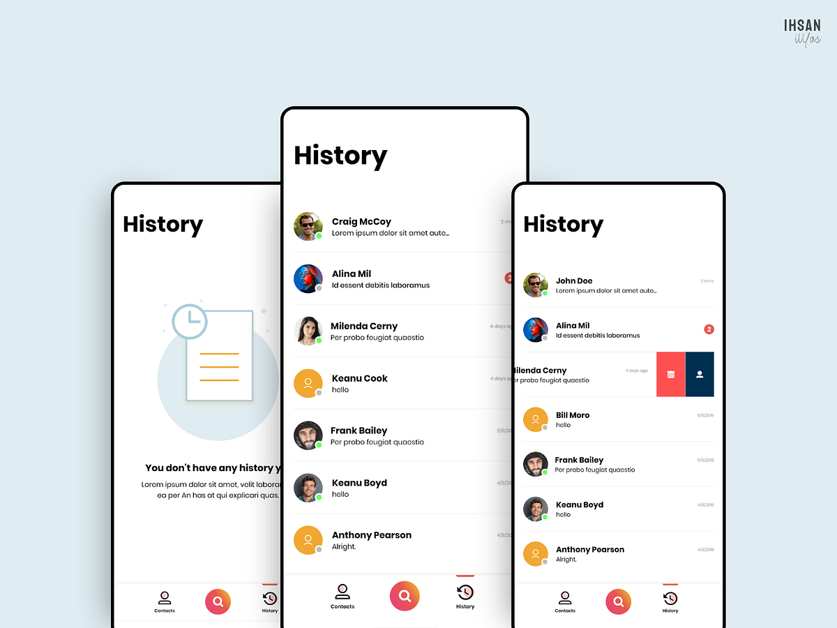 Browse thousands of History UI images for design inspiration | Dribbble