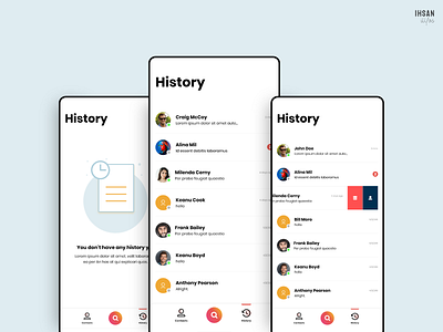 Messages/History - UI app design contacts messages messenger minimal modern white