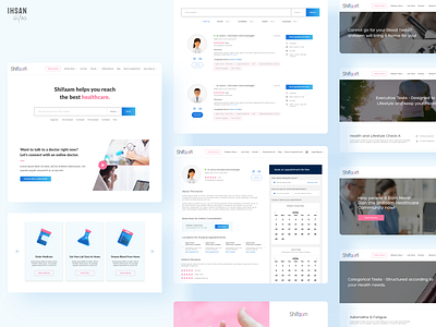 UI/UX - Shifaam - Online Healthcare Platform booking booking system cards doctor app health healthcare healthcare app landing page login medicine modern patient profile sign up
