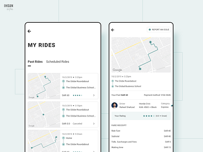 My Rides - History - Takeme app design history my rides ride booking ride hailing ride sharing ui user experience user interface design user research ux