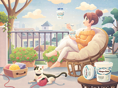 Promotional Illustrations for Häagen-Dazs in November ice cream illust illustration photoshop promotion