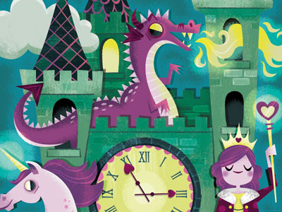 Cuckoo Clock Detail amanda clarke castle cuckoo clock dragon fantasy green purple sparkyart