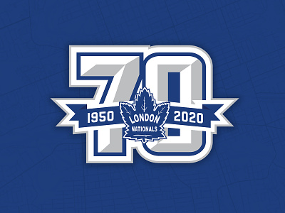 London Nationals 70th Anniversary branding design gojhl hockey ldnont logo london nationals