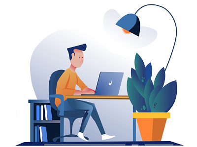 Work mode On! adobe design flat illustration illustrator sketchbook vector vectornator