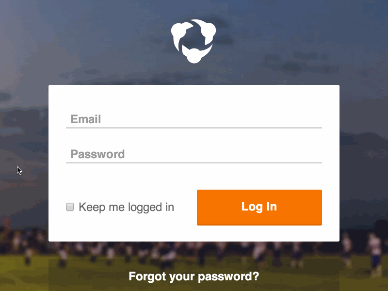 Hudl Login authentication field float label form hudl log in login sign in signin