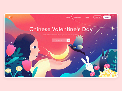 Chinese Valentine's Day illustration